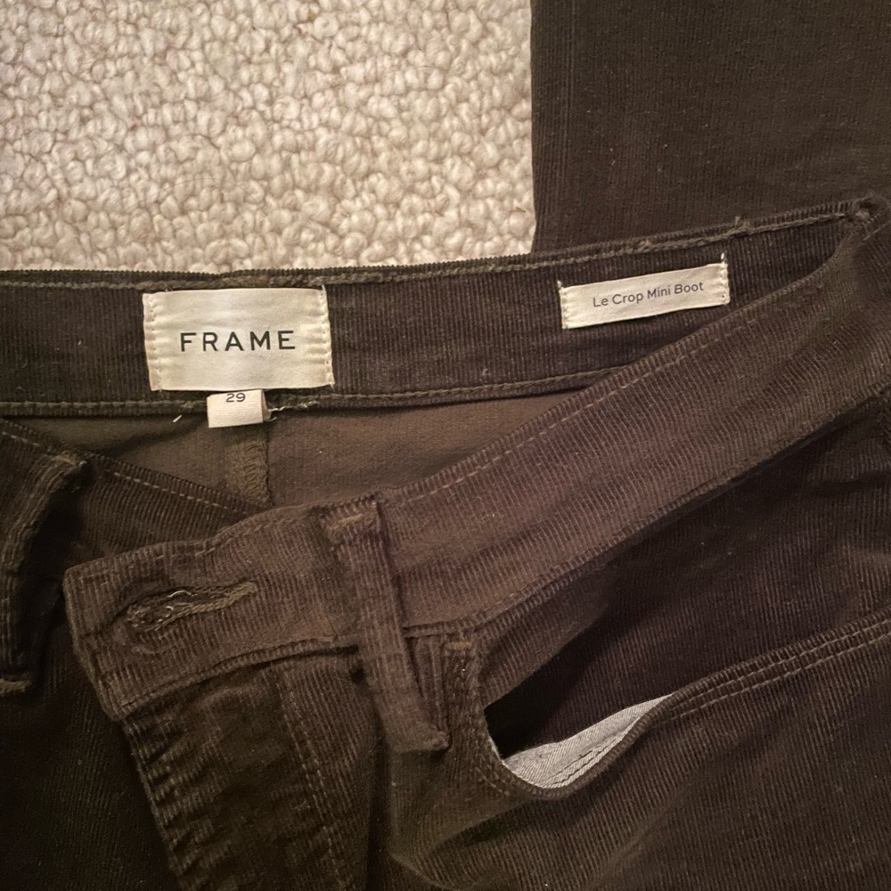 Frame Denim Dark Green Corduroy Pants NWOT size 29